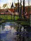 Fritz Thaulow The Old Church by the River painting